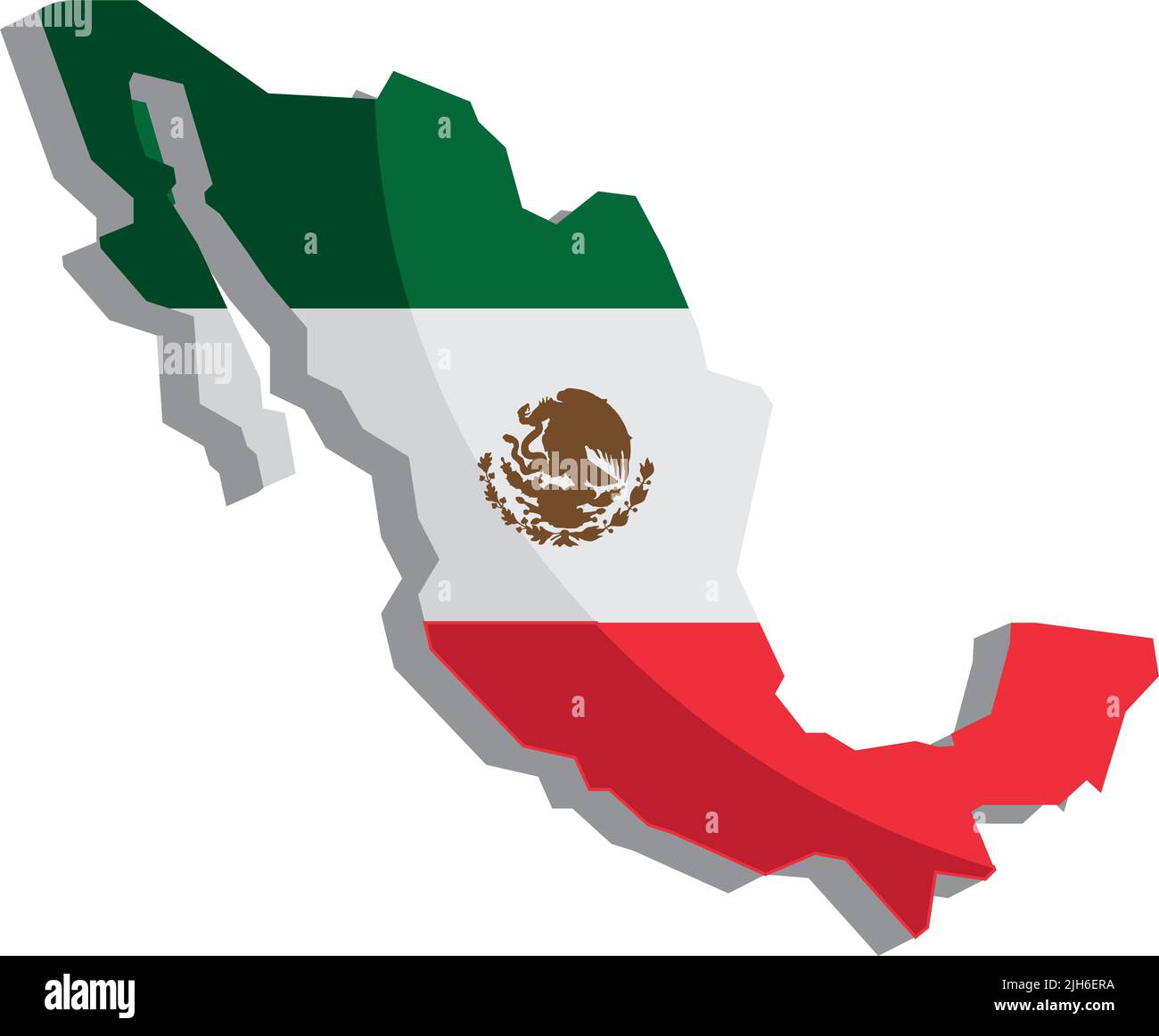 drapeau mexicain dans l'icône de carte Illustration de Vecteur