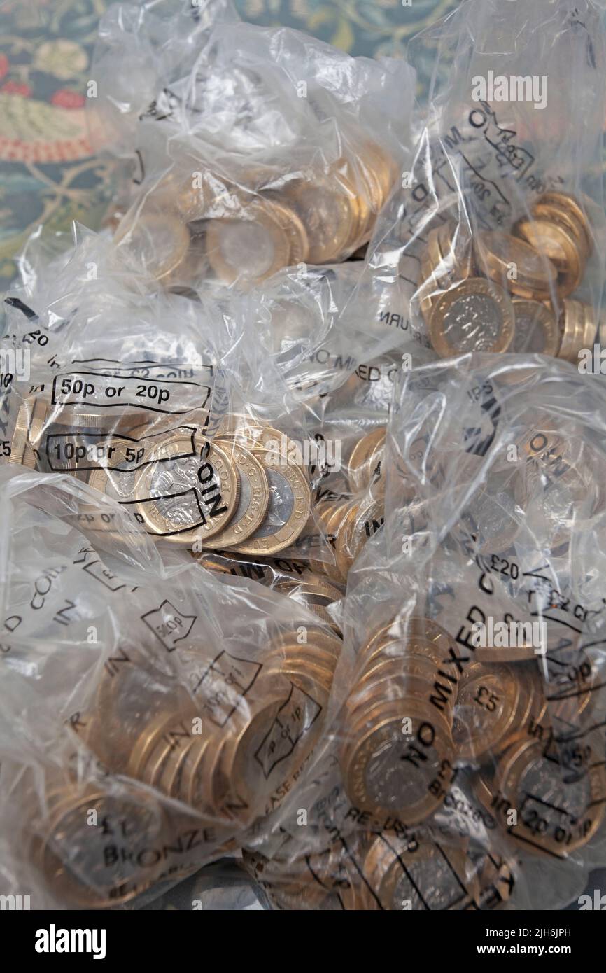 Pièces d'une livre britannique Banque D'Images