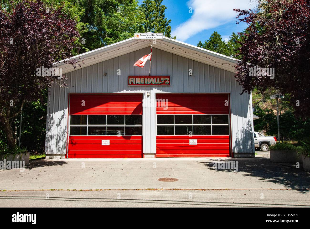 Firehall #2 à Magic Lake, North Pender Island Banque D'Images