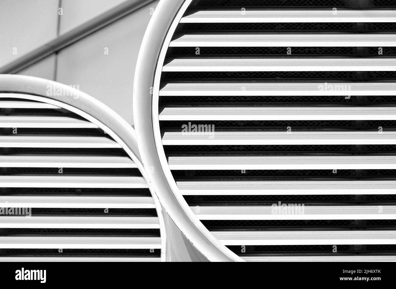 Gros plan sur les évents à l'extérieur du Glass Museum à Tacoma, Washington Banque D'Images