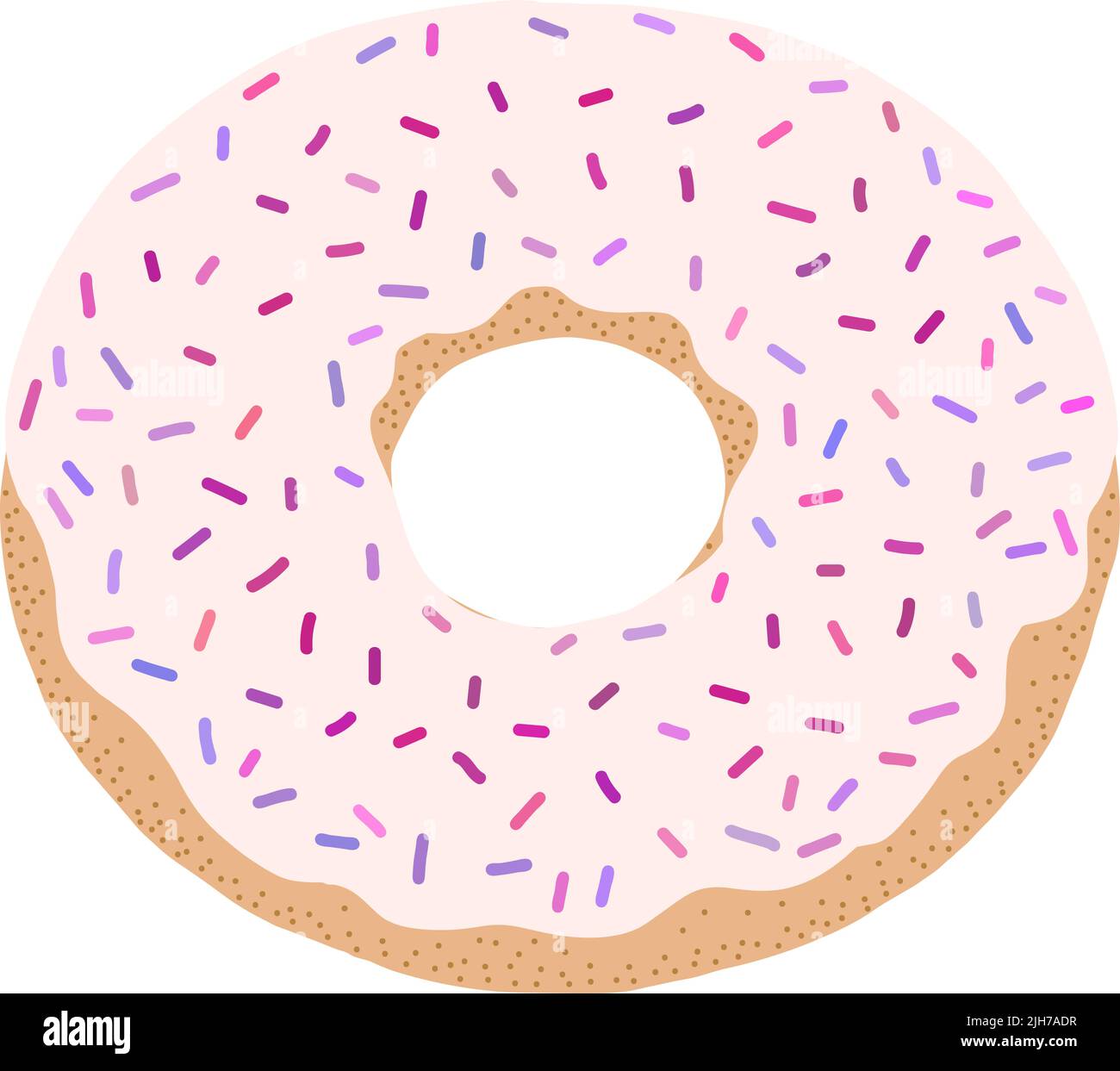 Faire un donut de glaçure et de saupoudrer Illustration de Vecteur