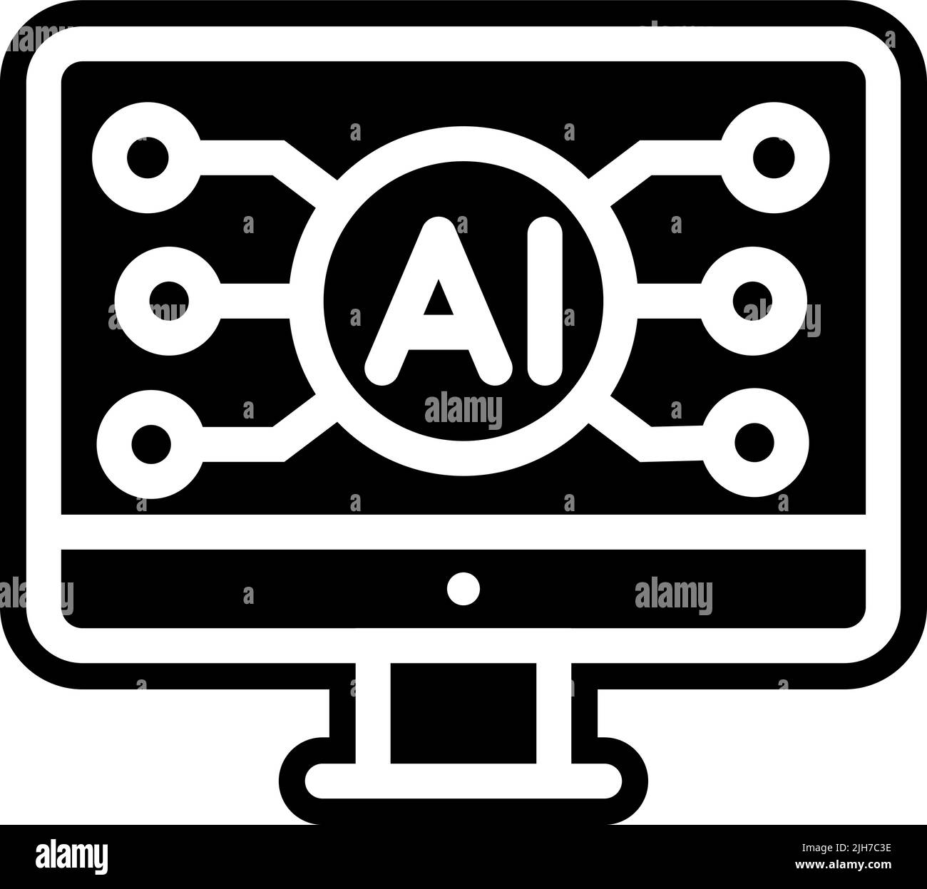 Icône du robot d'intelligence artificielle Illustration de Vecteur