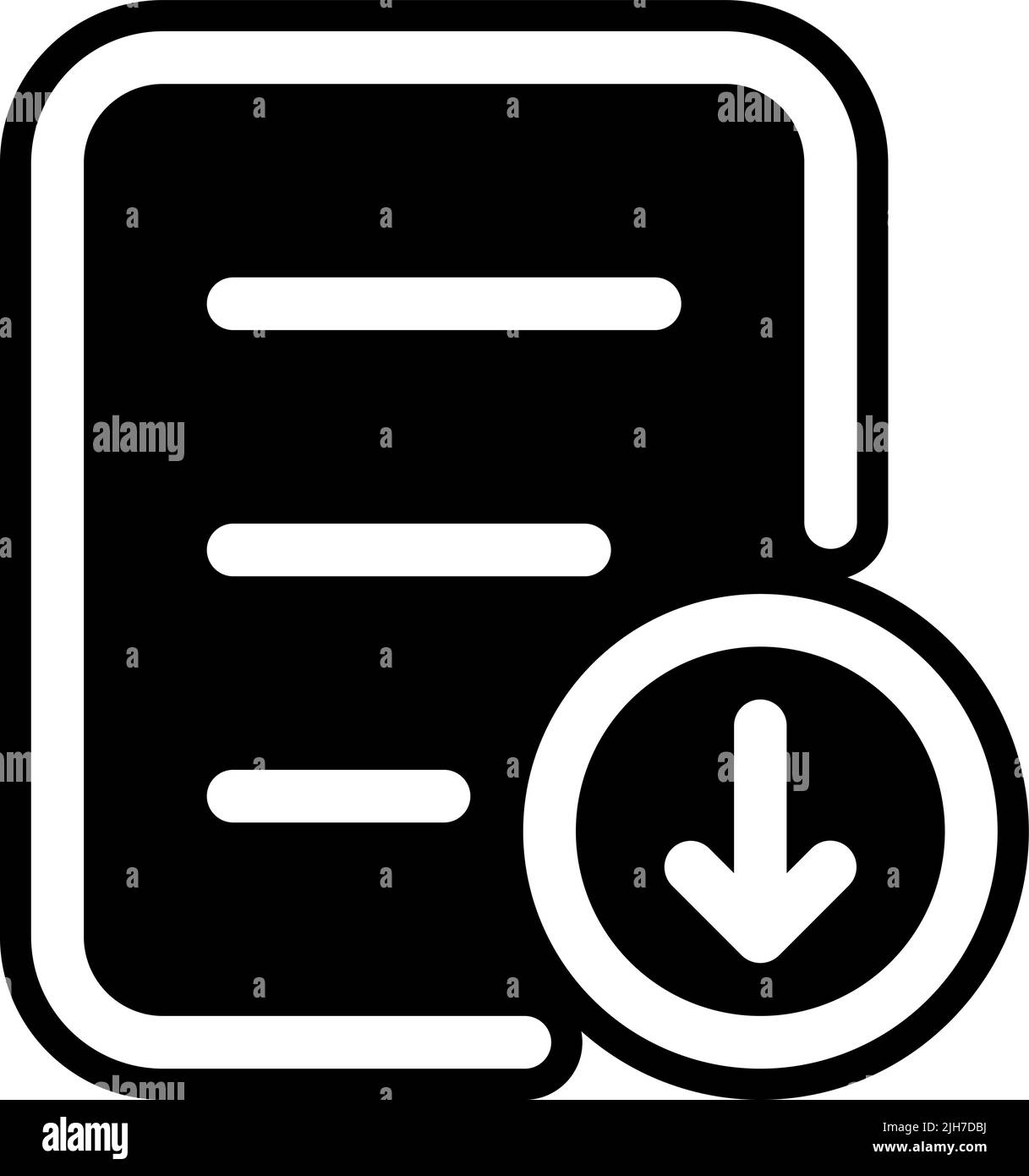 Icône du fichier de téléchargement de l'interface utilisateur de base Illustration de Vecteur
