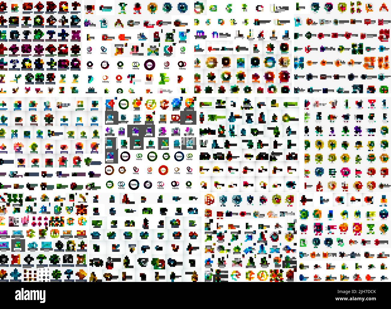 Mega collection, Logo géométrique abstrait business icon set Illustration de Vecteur