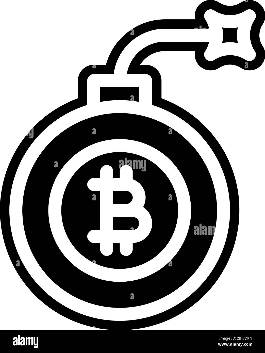 Icône bombe Bitcoin Illustration de Vecteur