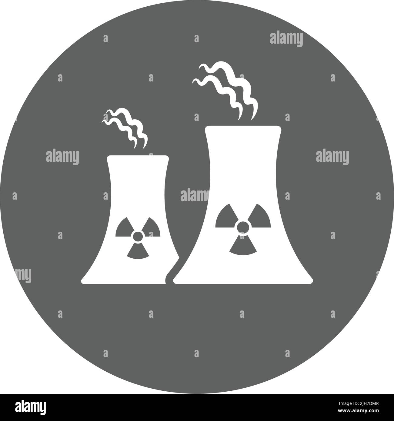 Atomique, énergie, nucléaire, icône de puissance - fichier EPS vectoriel simple modifiable. Illustration de Vecteur