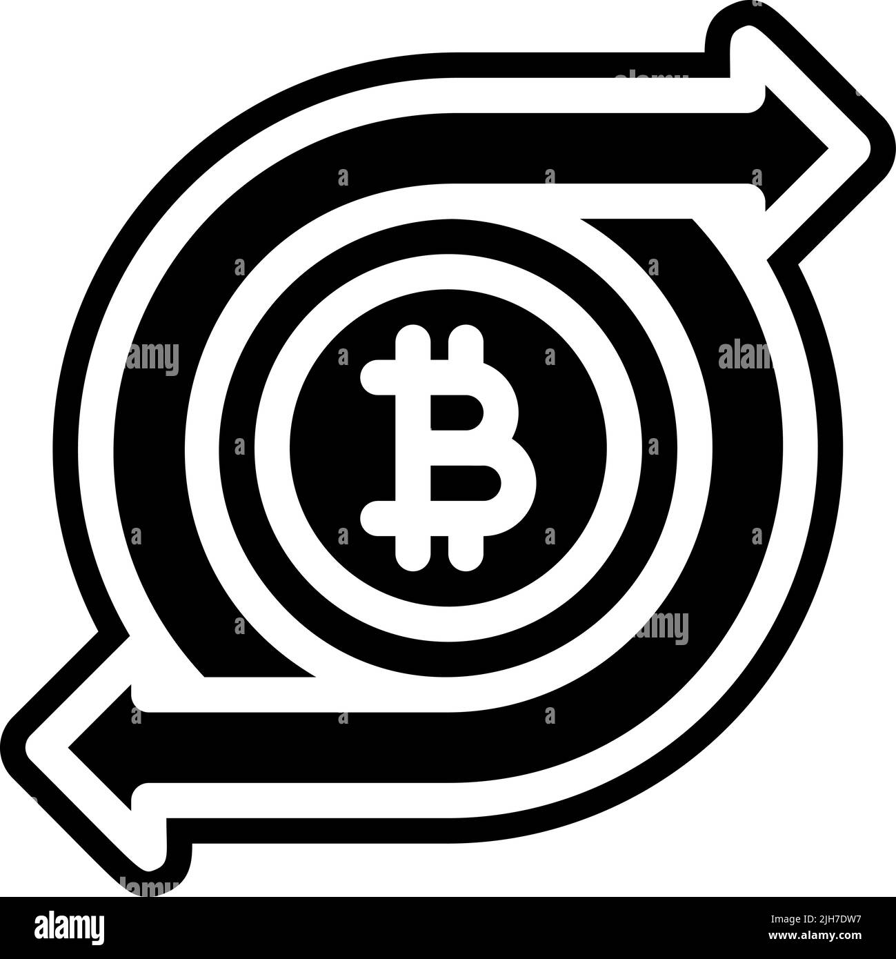 Icône d'échange Bitcoin Illustration de Vecteur