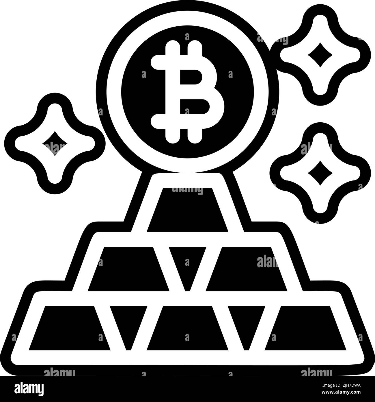 Icône Bitcoin ingot Illustration de Vecteur