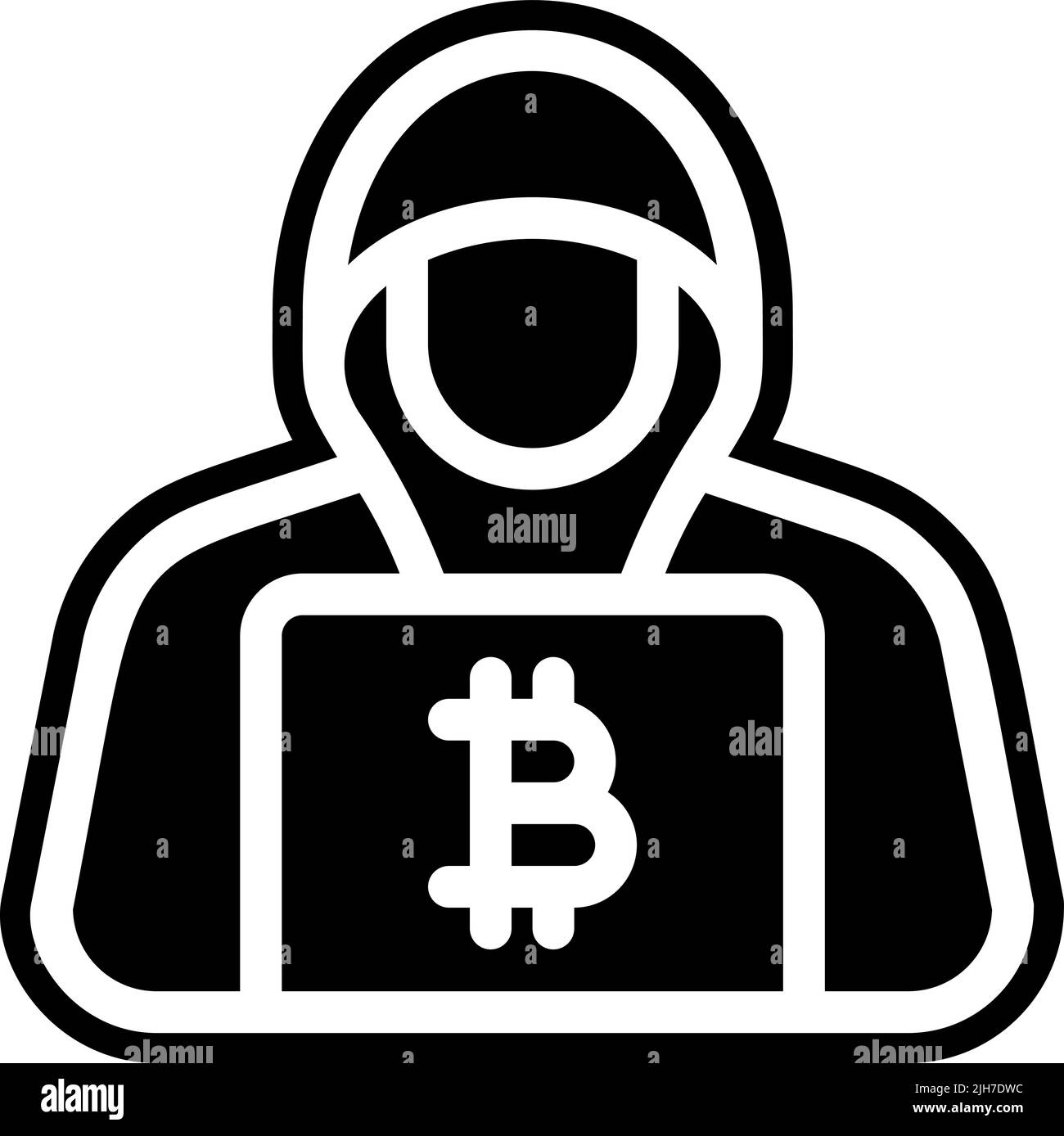 Icône Bitcoin hacker Illustration de Vecteur