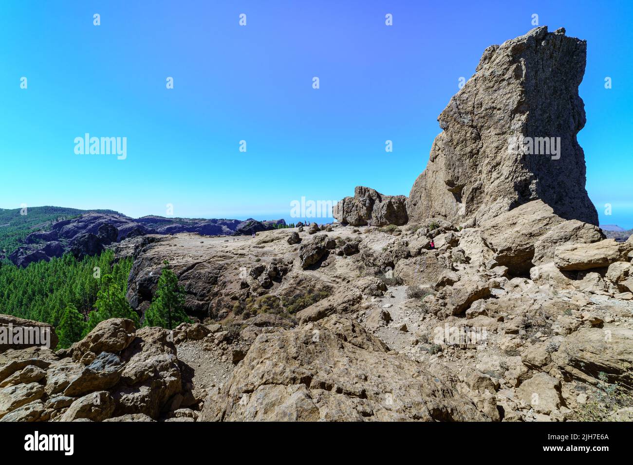 Sommet de montagne dans le parc naturel de Roque Nublo sur l'île des Canaries de Gran Canaria. Espagne. Banque D'Images