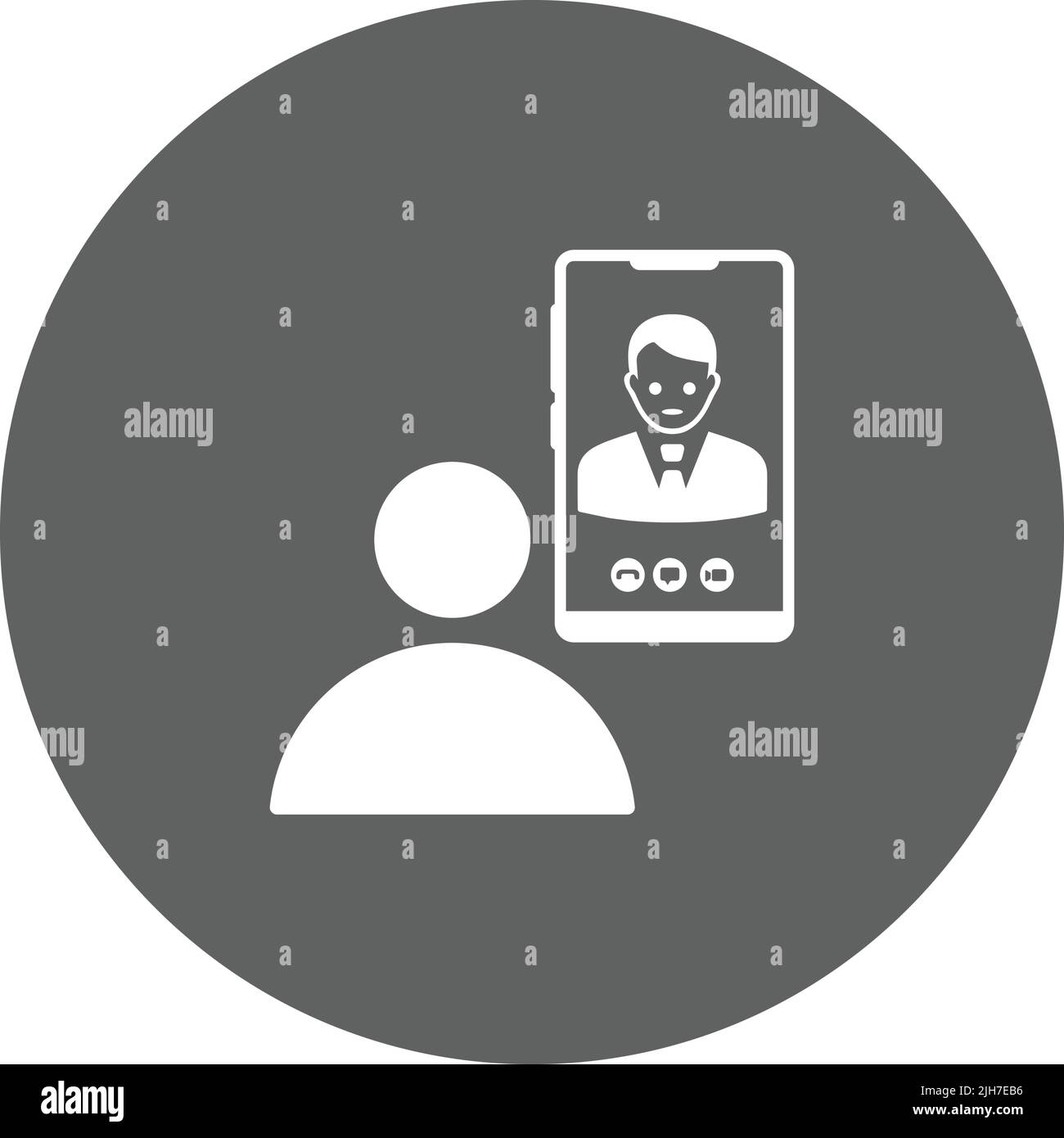 L'icône chat, conférence, téléphone, vidéo est isolée sur fond blanc. Utilisation à des fins graphiques et de conception de sites Web ou à des fins commerciales. Fichier EPS vectoriel. Illustration de Vecteur