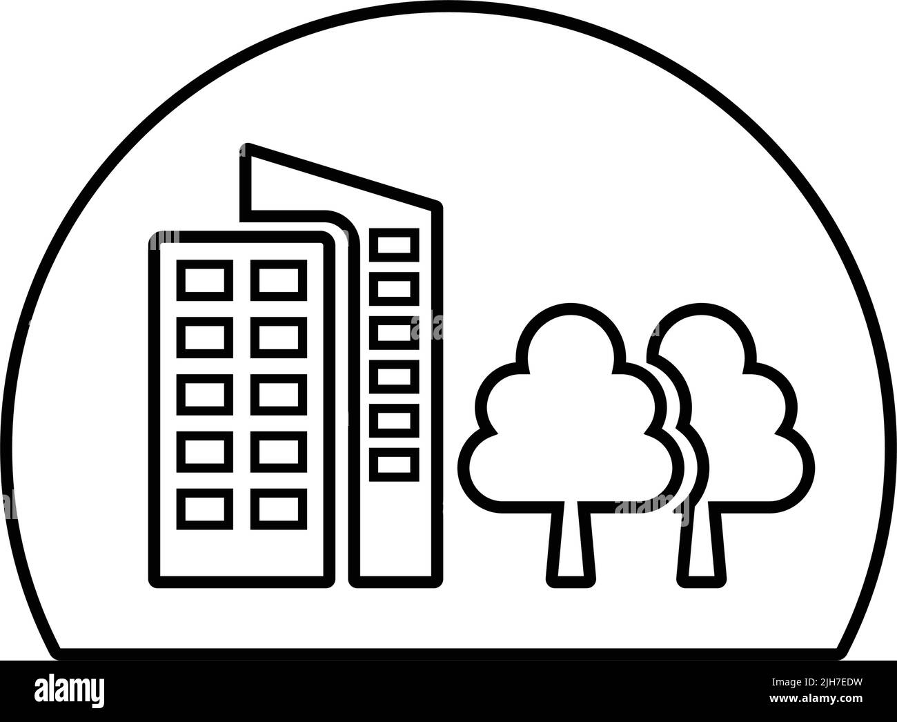 Ville, climat, contrôle, icône d'écosystème est isolé sur fond blanc. Utilisation à des fins graphiques et de conception de sites Web ou à des fins commerciales. Fichier EPS vectoriel. Illustration de Vecteur