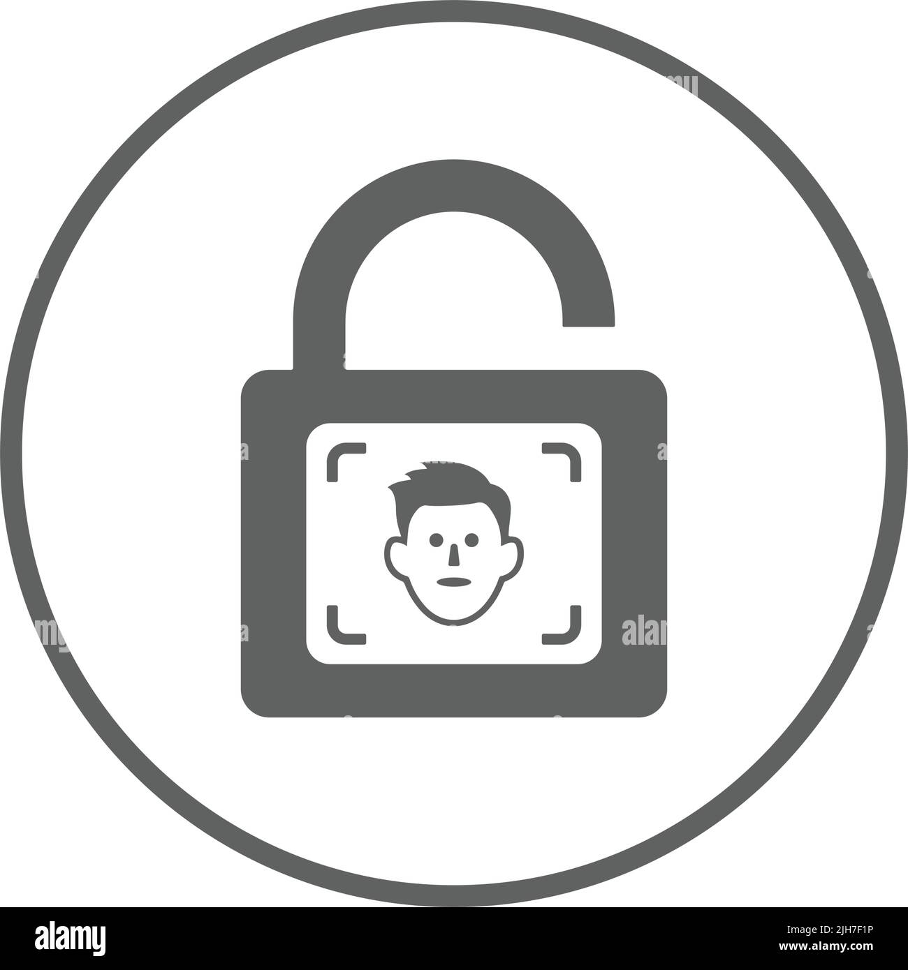 Visage, icône de déverrouillage de visage - idéal pour la conception et le développement de sites Web, de fichiers imprimés et de présentations, de supports promotionnels et bien plus encore. Ven Illustration de Vecteur