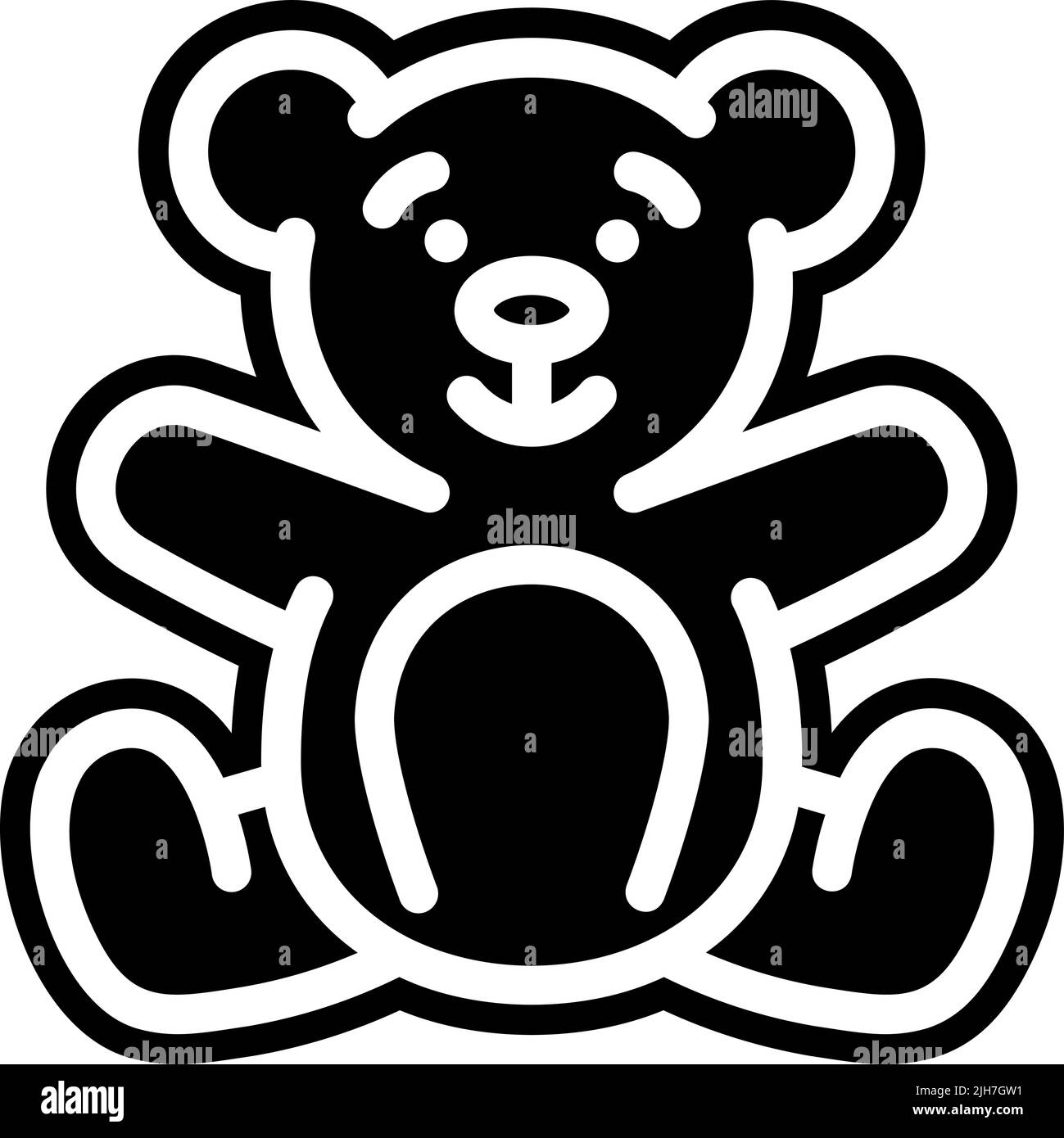 Icône ours en peluche d'enfance Illustration de Vecteur