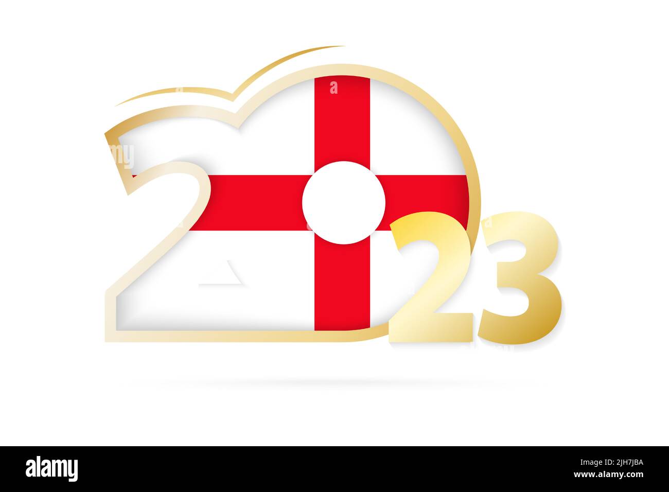 Année 2023 avec motif drapeau d'Angleterre. Illustration vectorielle. Illustration de Vecteur