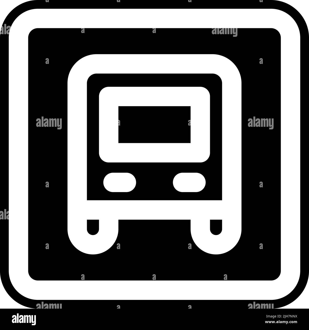 Icône de bus de signalisation et d'interdiction Illustration de Vecteur