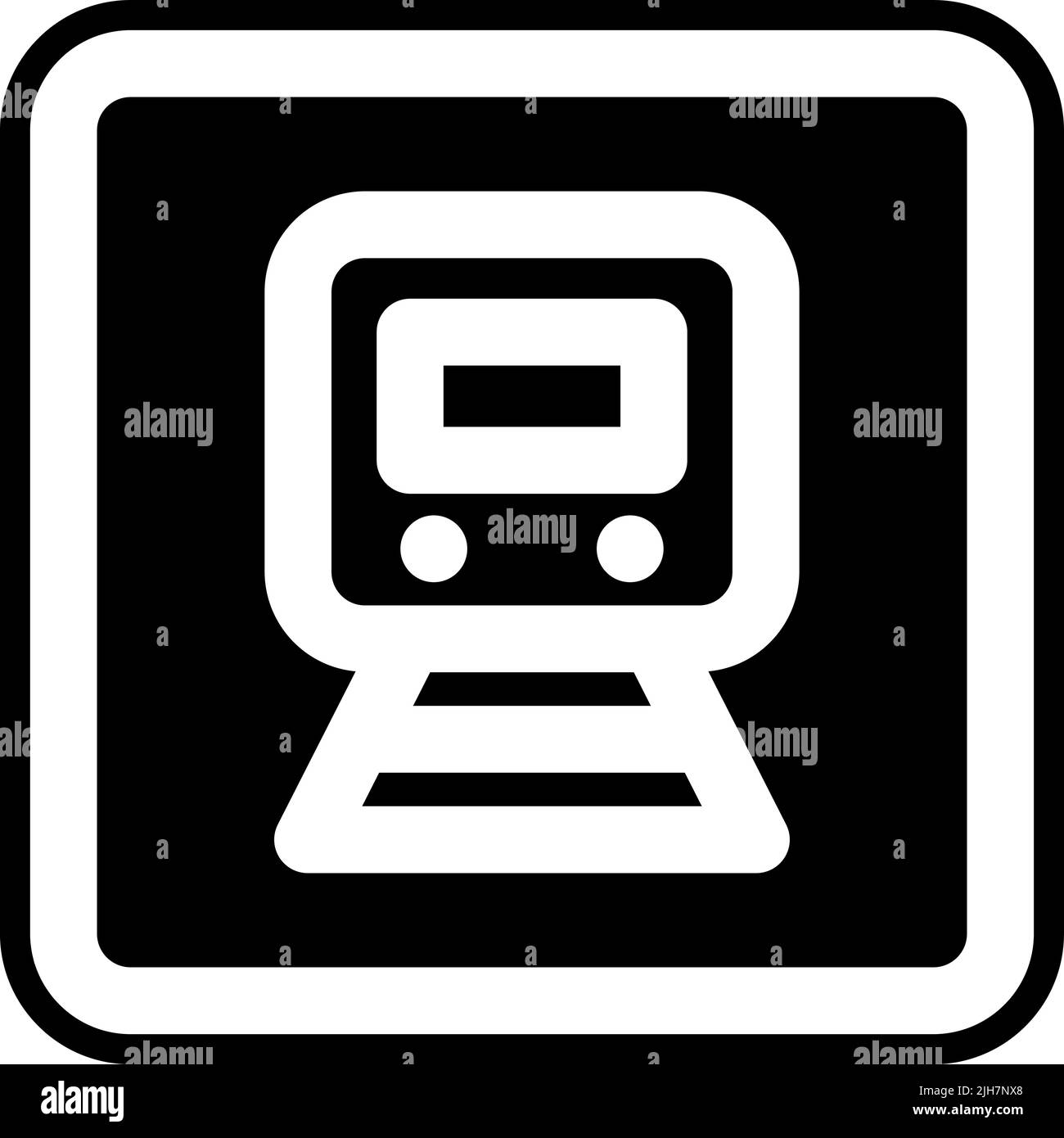 Icône signal et interdiction du train Illustration de Vecteur