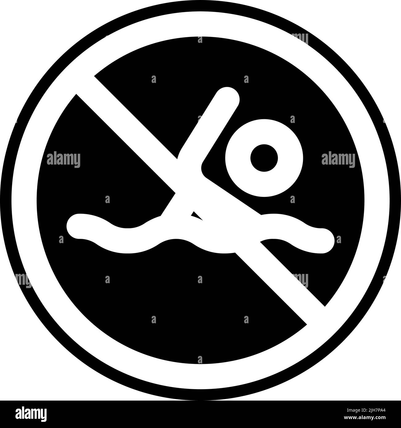 Signal et interdiction pas d'icône de natation Illustration de Vecteur