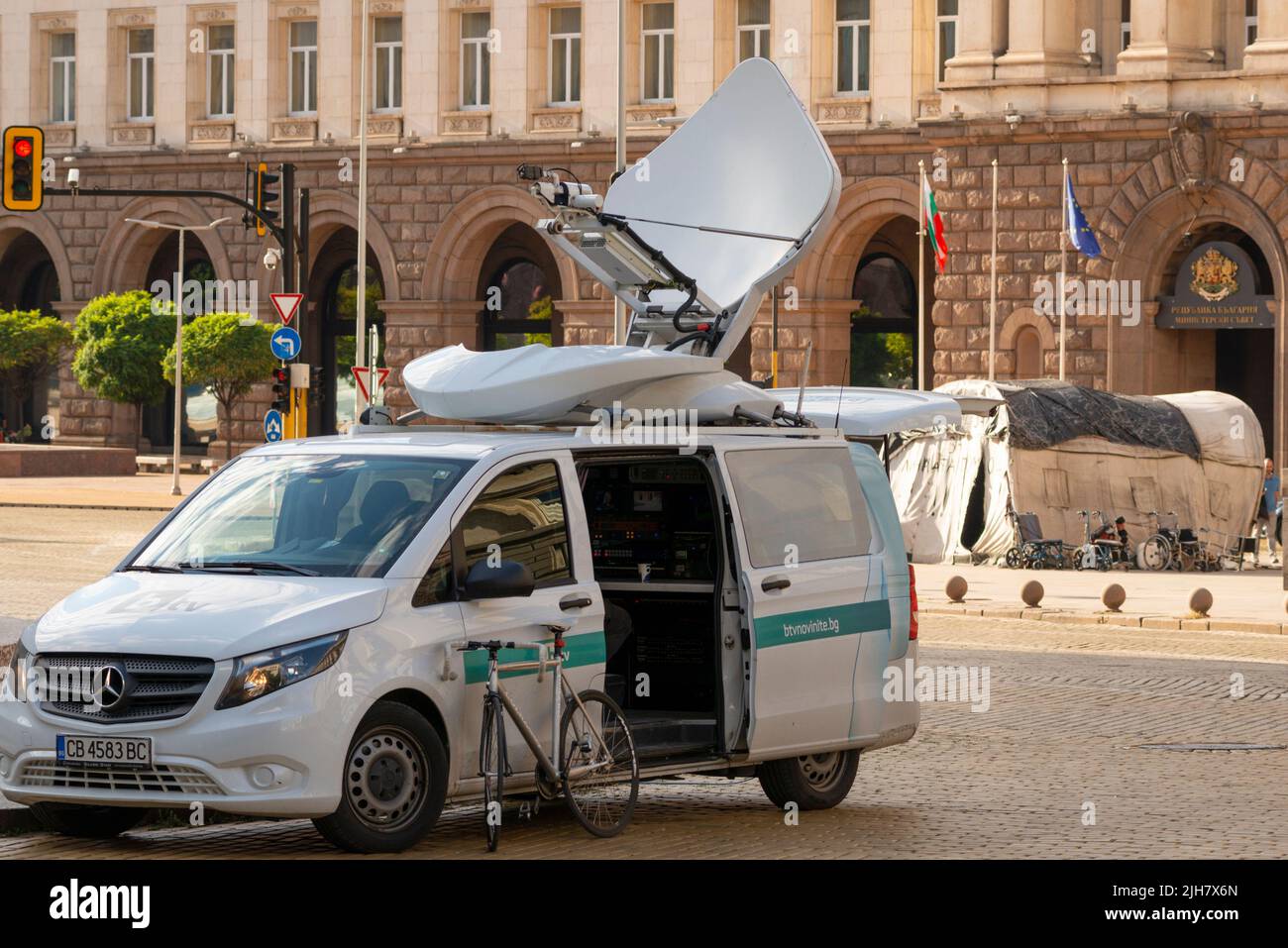 En dehors de la présidence, à Sofia, en Bulgarie, en Europe de l'est, dans les Balkans, dans l'UE, les actualités de la télévision bulgare Banque D'Images