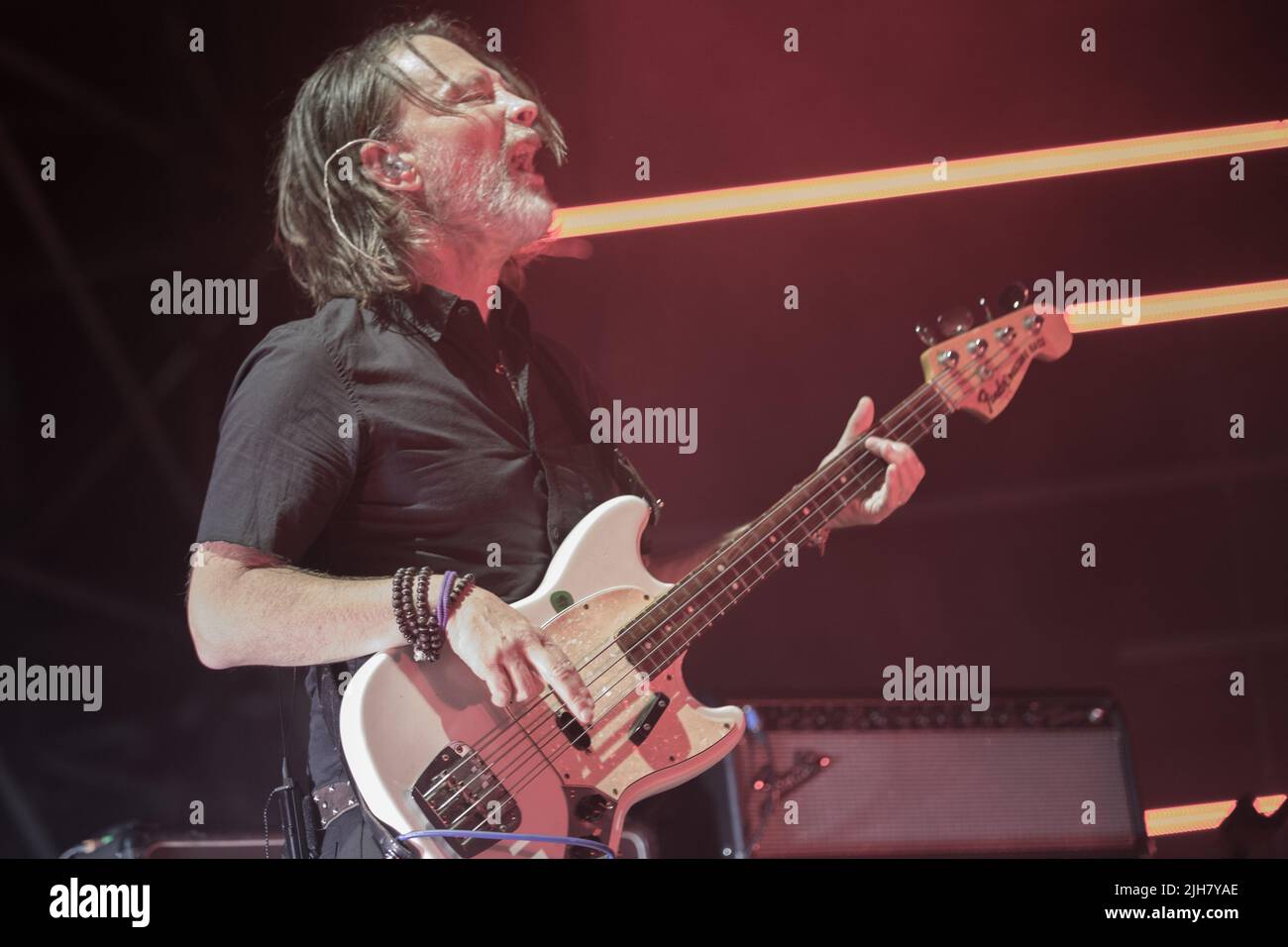 Ferrara, Italie. 15th juillet 2022. Après le succès de leurs spectacles en direct, le Smile (Thom Yorke, Jonny Greenwood et Tom Skinner) a joué dans Ferrara (photo de Carlo Vergani/Pacific Press) Credit: Pacific Press Media production Corp./Alay Live News Banque D'Images