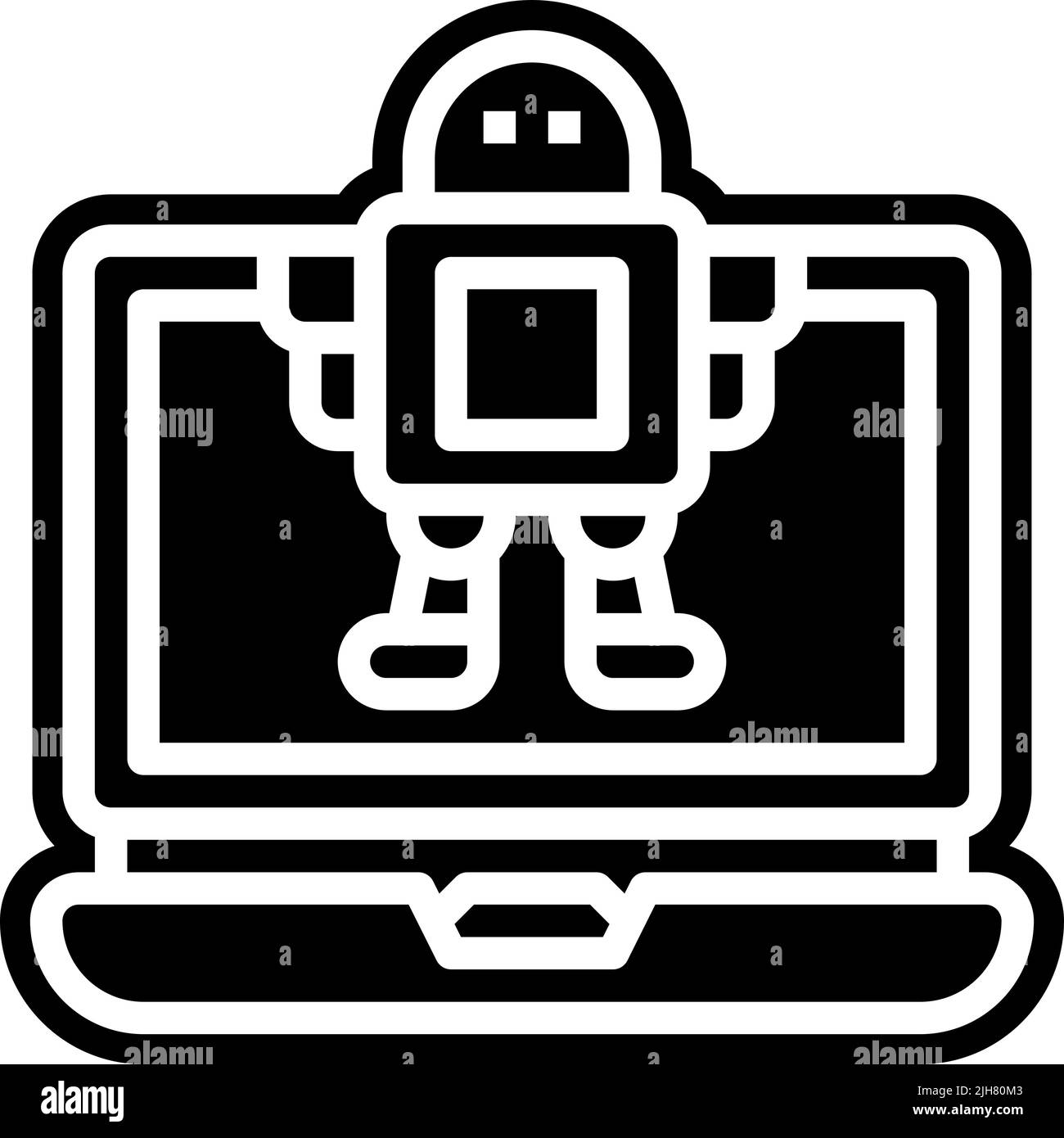 Icône du robot de diagnostic de l'ordinateur Illustration de Vecteur