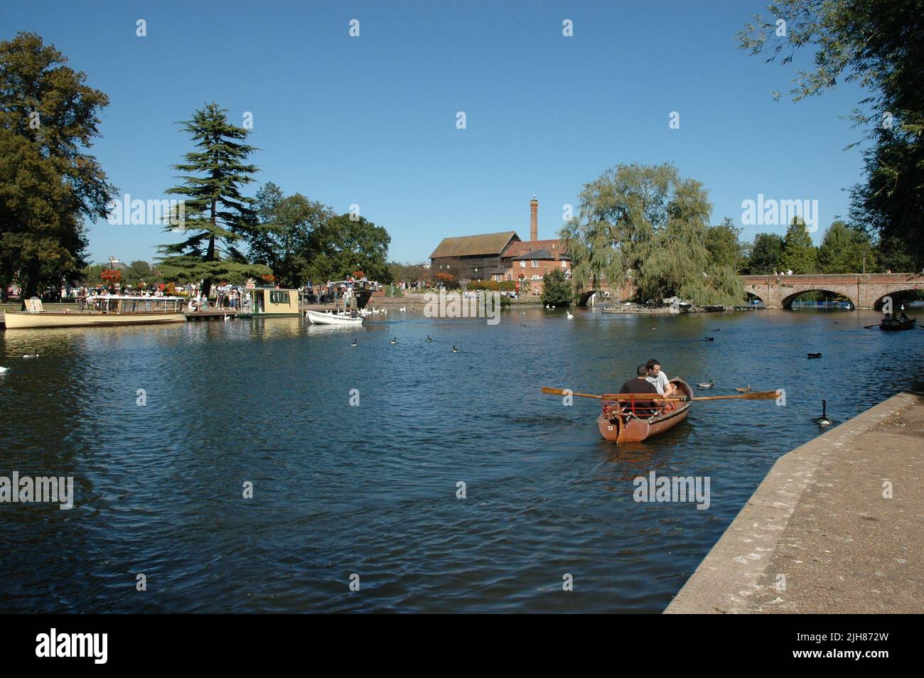 Canotage sur la rivière Avon, Stratford-upon-Avon Banque D'Images