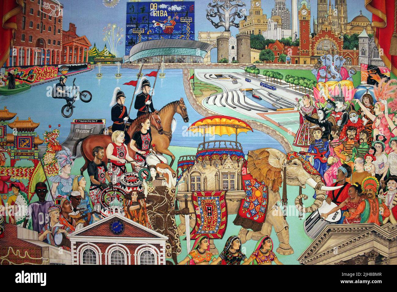Détail des Sœurs Singh 'Art Matters: The Pool of Life' célébrant l'année 2008 de la capitale de la culture de Liverpool Banque D'Images