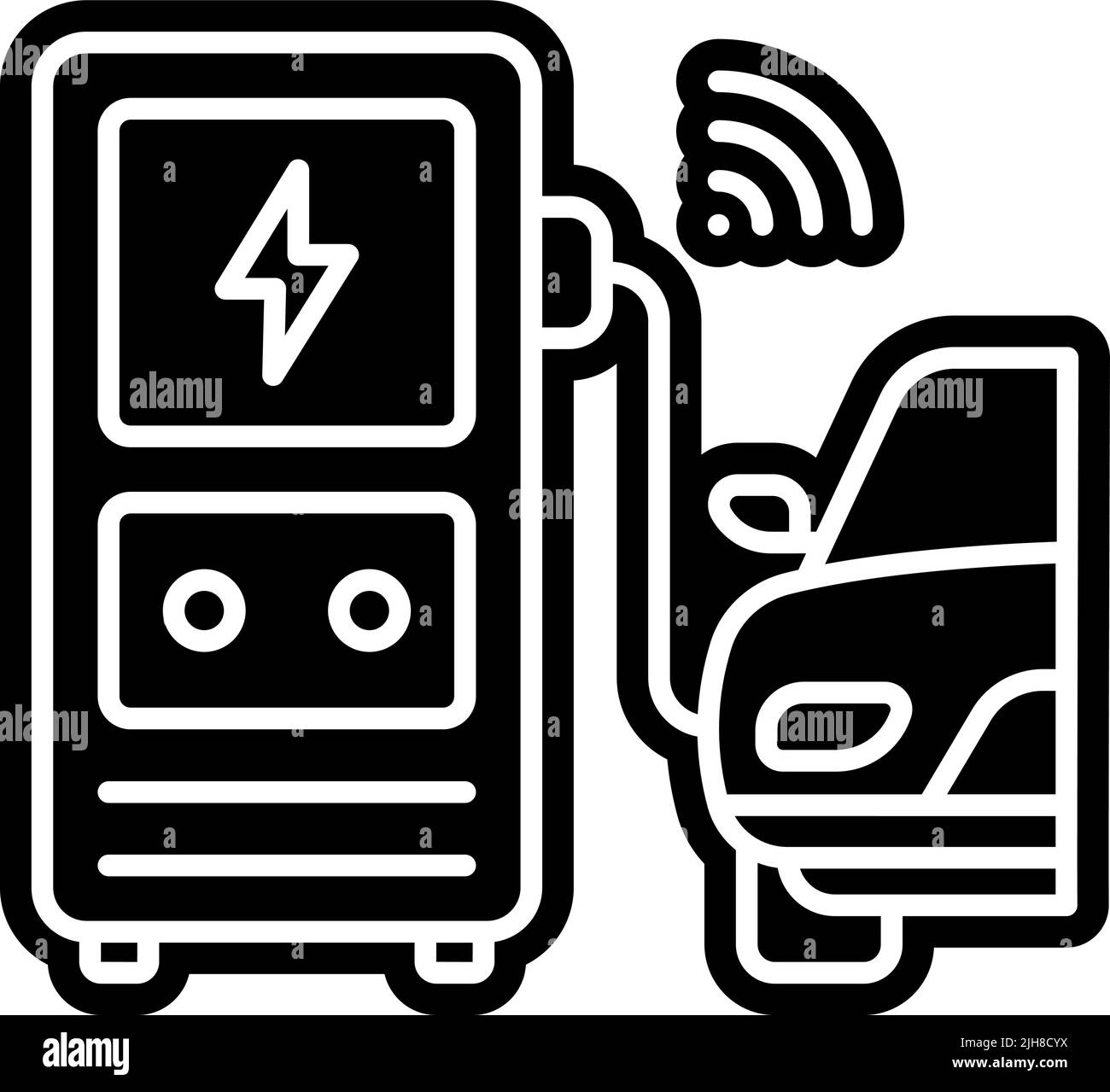 Icône de station de charge Smart City Illustration de Vecteur