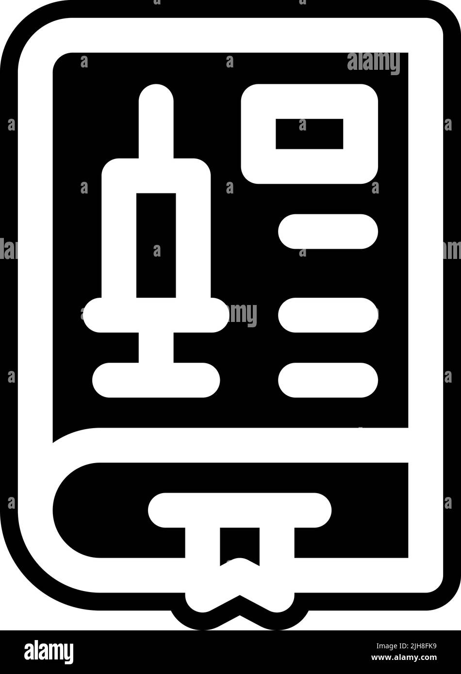 Icône du livre de vaccination Illustration de Vecteur