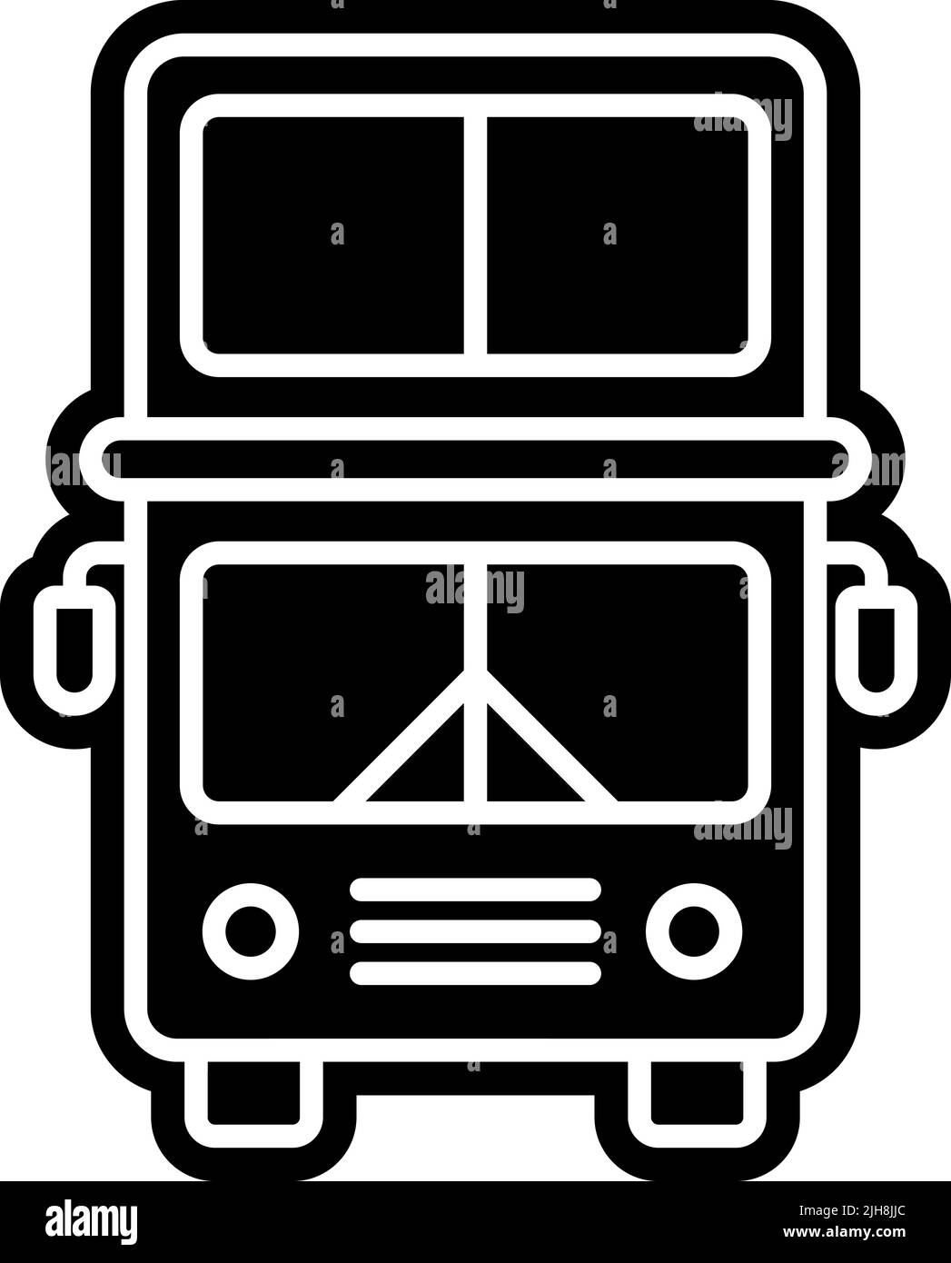 Icône de bus à impériale de déplacement Illustration de Vecteur