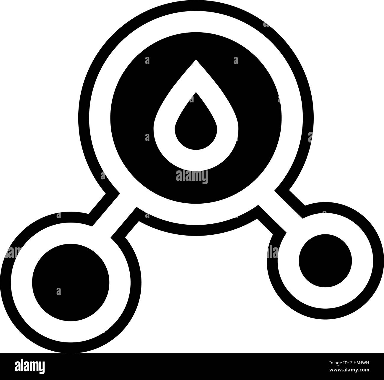 Icône de molécule d'eau Illustration de Vecteur