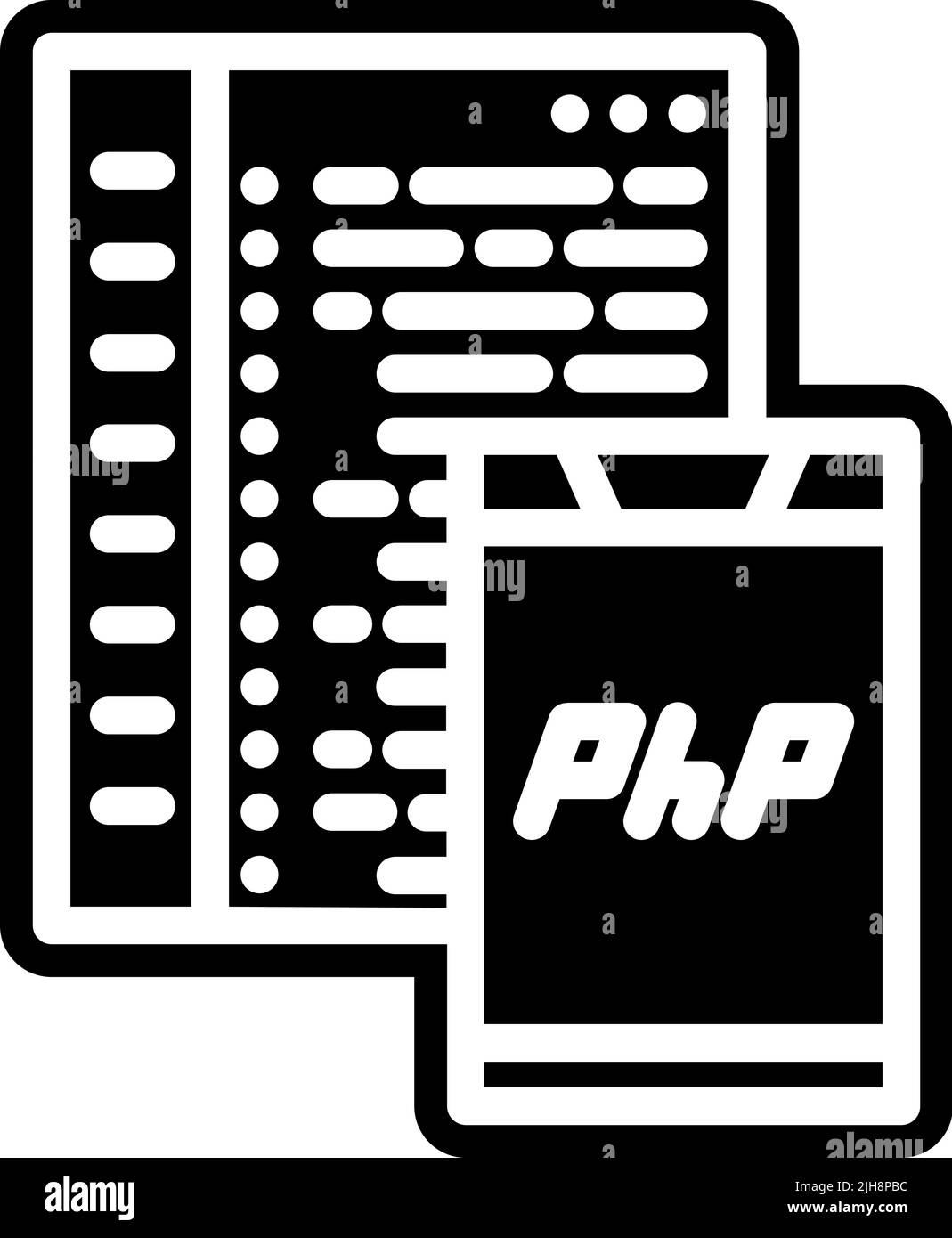 Web design php icône Illustration de Vecteur
