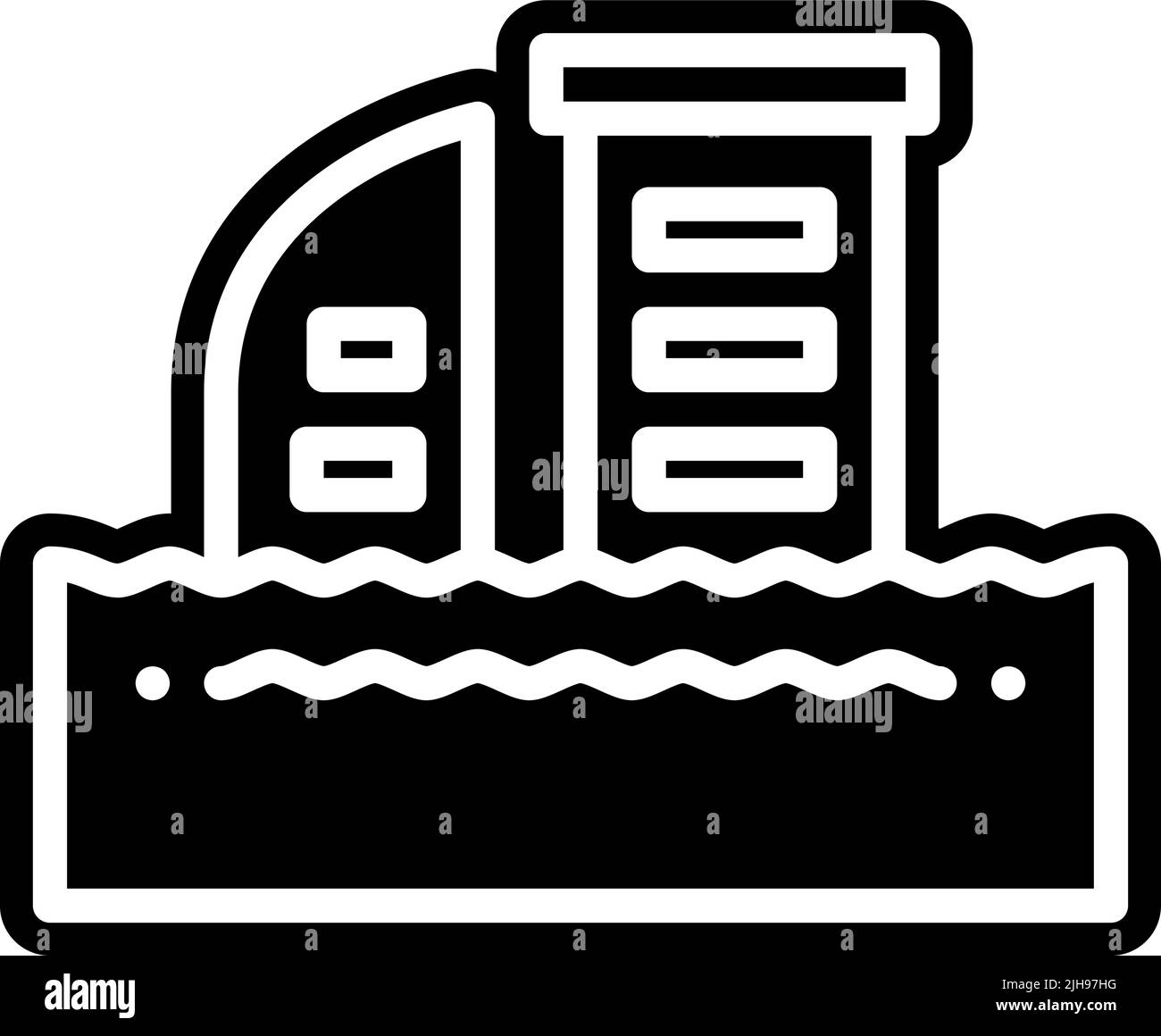 Inondations météorologiques . Illustration de Vecteur