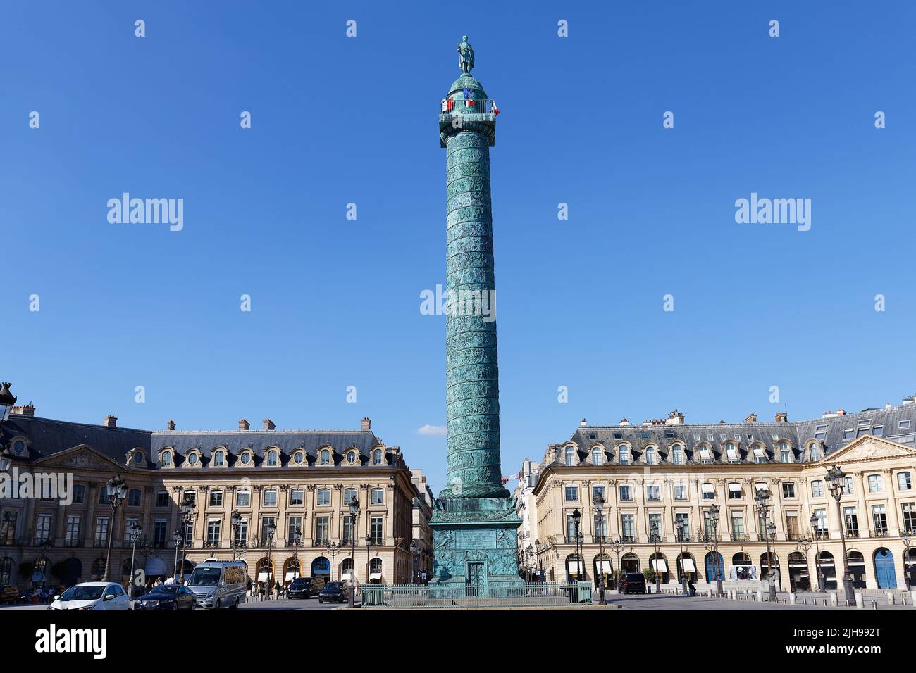 La colonne Vendôme , la Place Vendôme à sunny day, Paris, France. Banque D'Images
