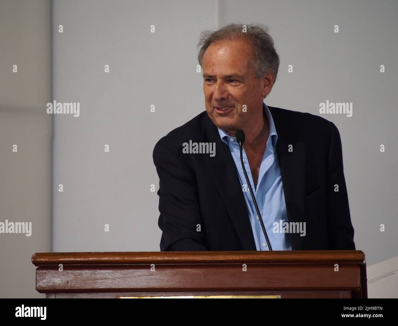 Alfredo, Barnechea, candidat à la présidence, lors d'une conférence de presse dans le bâtiment des Nations Unies à Lima Banque D'Images