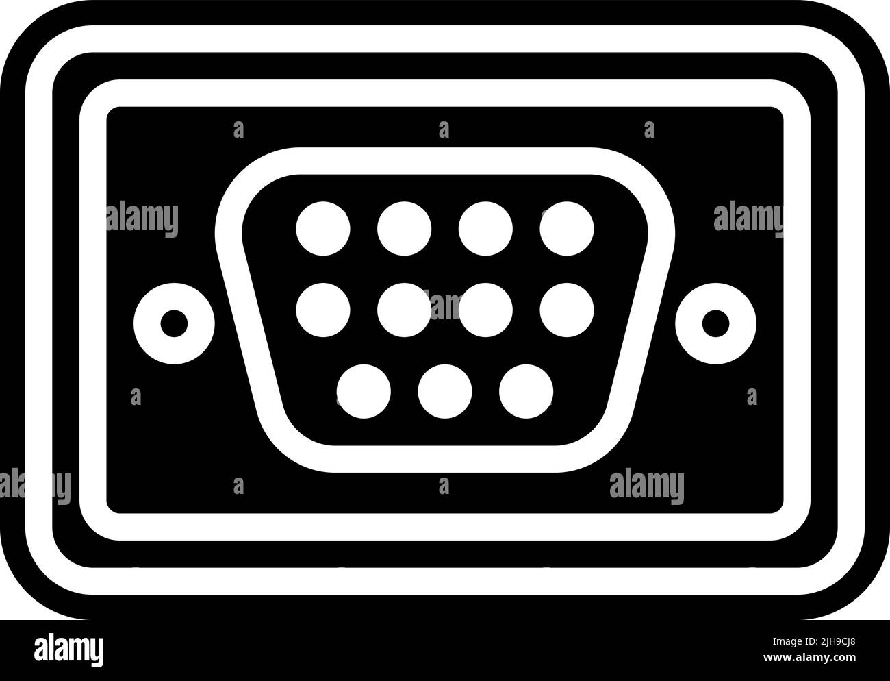 Types de connecteur câble vga . Illustration de Vecteur