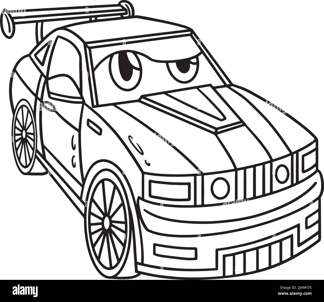 Dessin de voiture course Banque d'images noir et blanc - Alamy