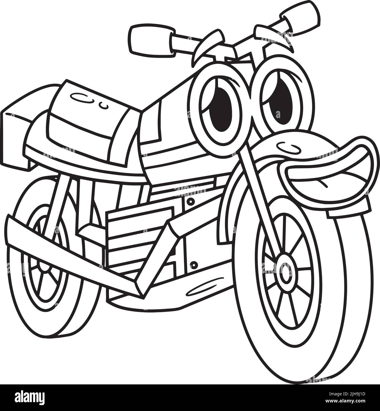 Moto avec visage couleur de véhicule page Illustration de Vecteur