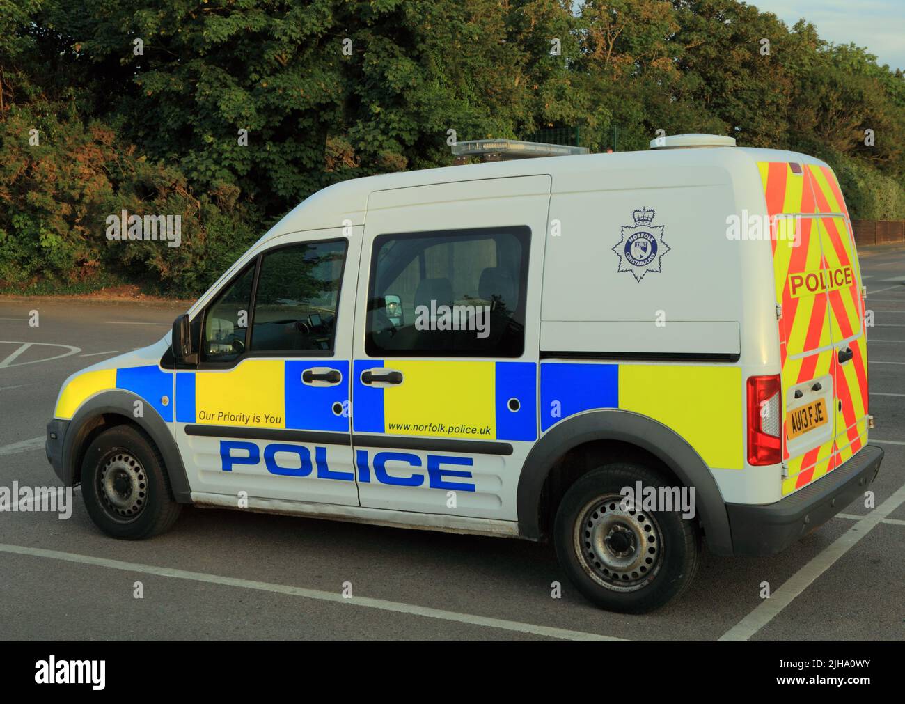 Véhicule de transport de la prison de police, fourgonnette, pour les prisonniers, Norfolk Constabulary, Norfolk, Angleterre Banque D'Images