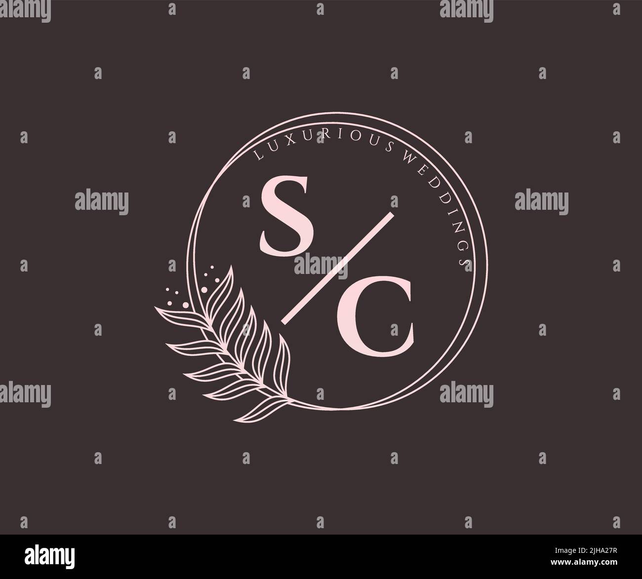 SC initiales lettre mariage monogramme logos modèle, dessin à la main moderne minimalistes et modèles floraux pour cartes d'invitation, Enregistrer la date, élégant Illustration de Vecteur