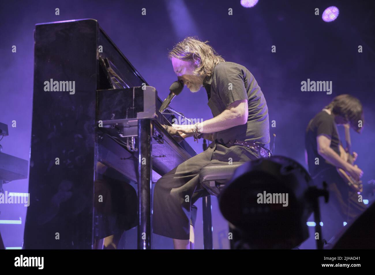 Ferrara, Italie. 15th juillet 2022. Après le succès de leurs spectacles en direct, le Smile (Thom Yorke, Jonny Greenwood et Tom Skinner) a joué à Ferrara (photo de Carlo Vergani/Pacific Press/Sipa USA) Credit: SIPA USA/Alay Live News Banque D'Images