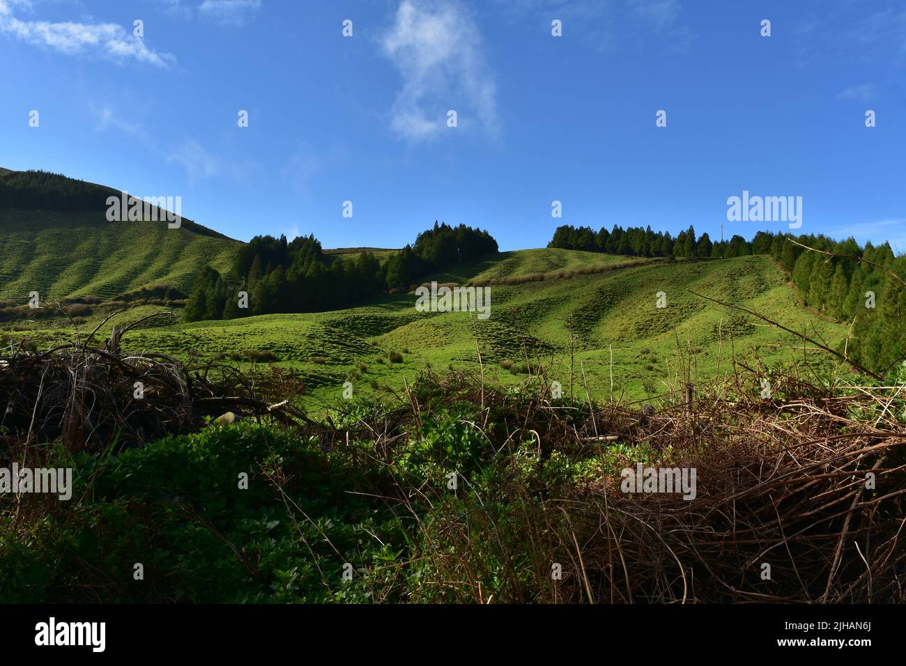 Magnifique paysage pittoresque de Sete Cidades sur Sao Miguel dans les Açores. Banque D'Images