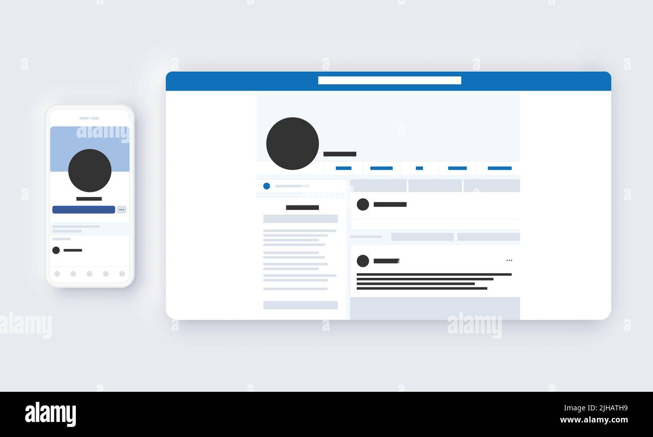 Informations sur les réseaux sociaux pour le bureau et le téléphone Illustration de Vecteur