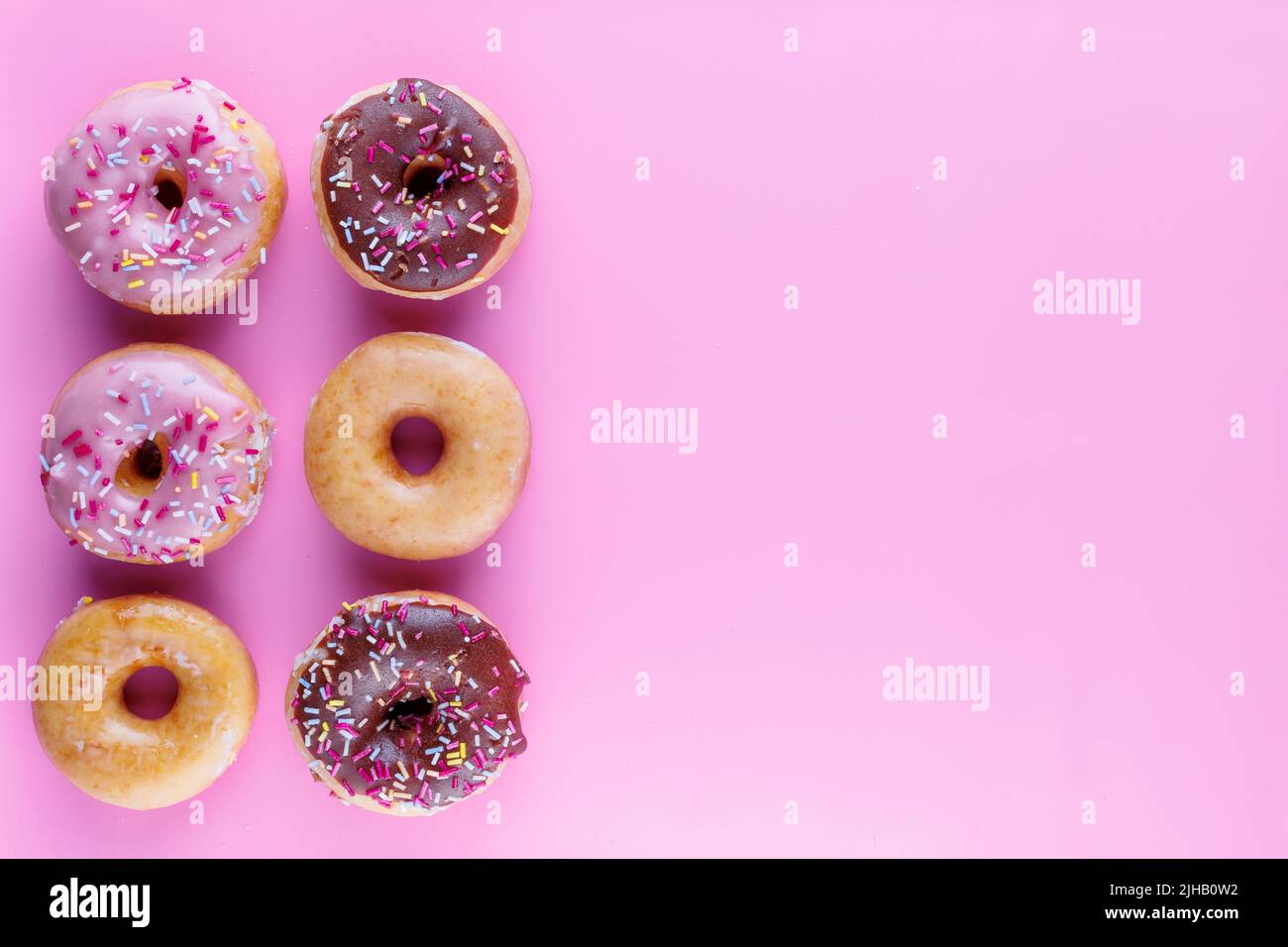 Disposition de pose à plat de donut/donut Krispy Kreme Banque D'Images