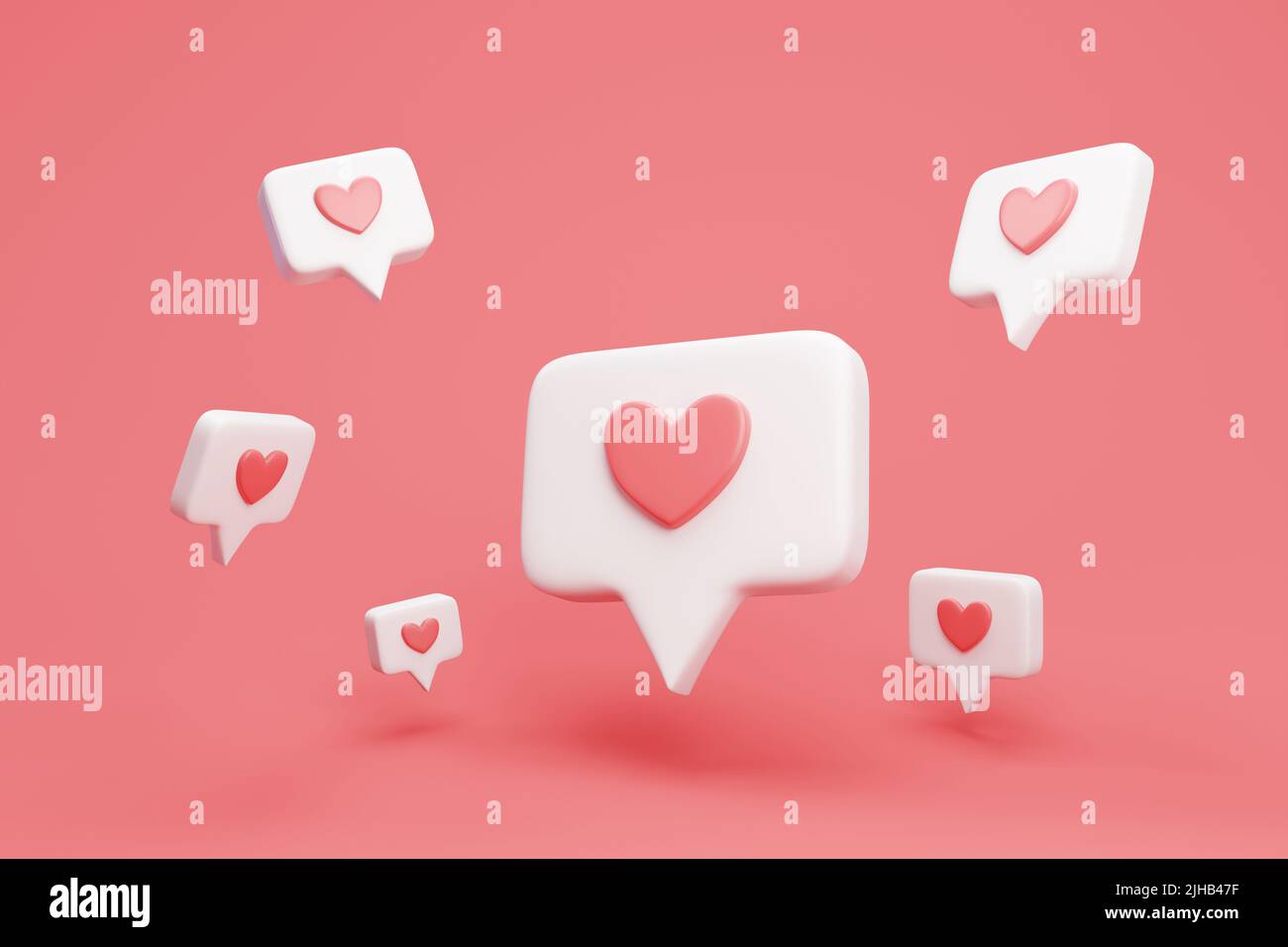 Comme l'icône du cœur sur fond rose. Comme un symbole pour le concept des médias sociaux. 3d illustration Banque D'Images