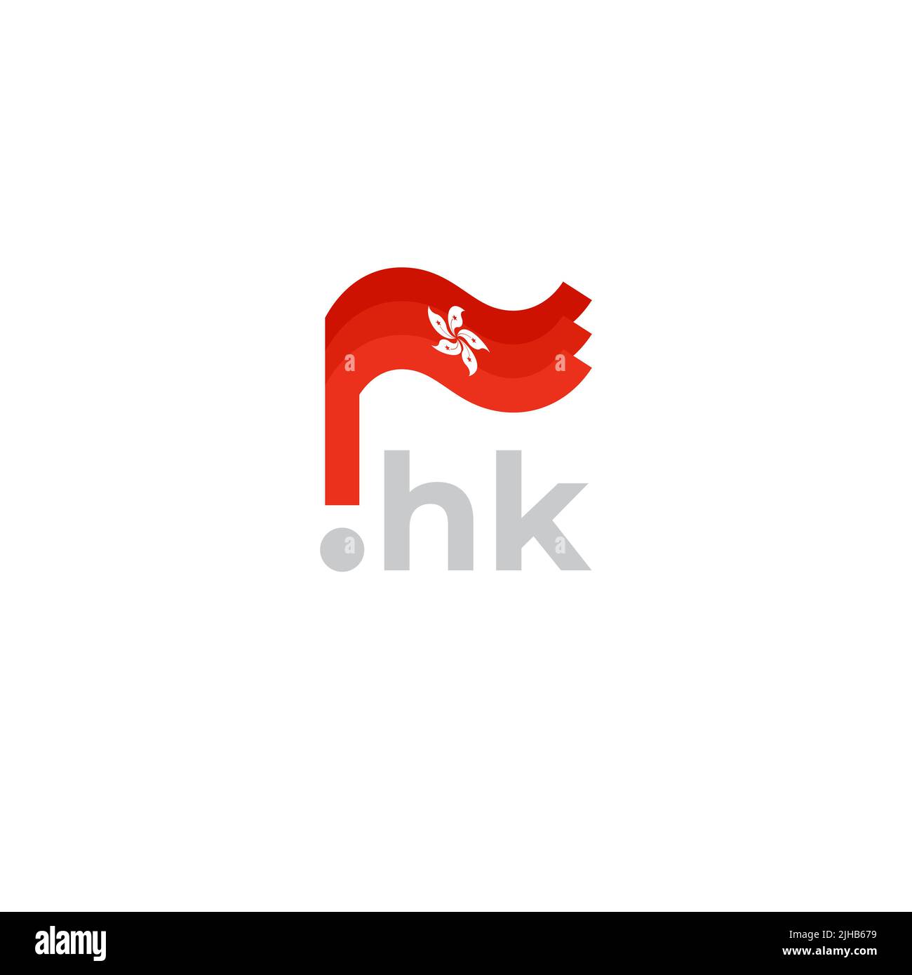 Icône drapeau de Hong Kong. Design original et simple du drapeau de hong kong, marqueur cartographique. Élément de conception, modèle d'affiche nationale avec domaine hk. État Illustration de Vecteur