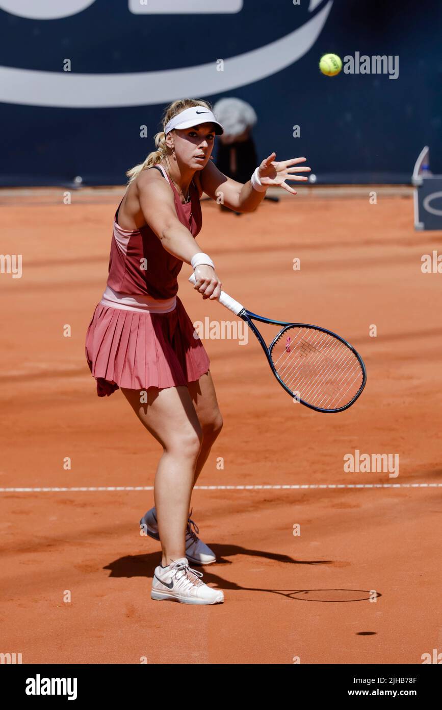 17 juillet 2022, Hambourg: Tennis: WTA Tour/ATP Tour, célibataires, femmes, qualification, 2nd ronde. Baindl (Ukraine) - Lisicki (Allemagne). Sabine Lisicki en action. Photo: Frank Molter/dpa Banque D'Images