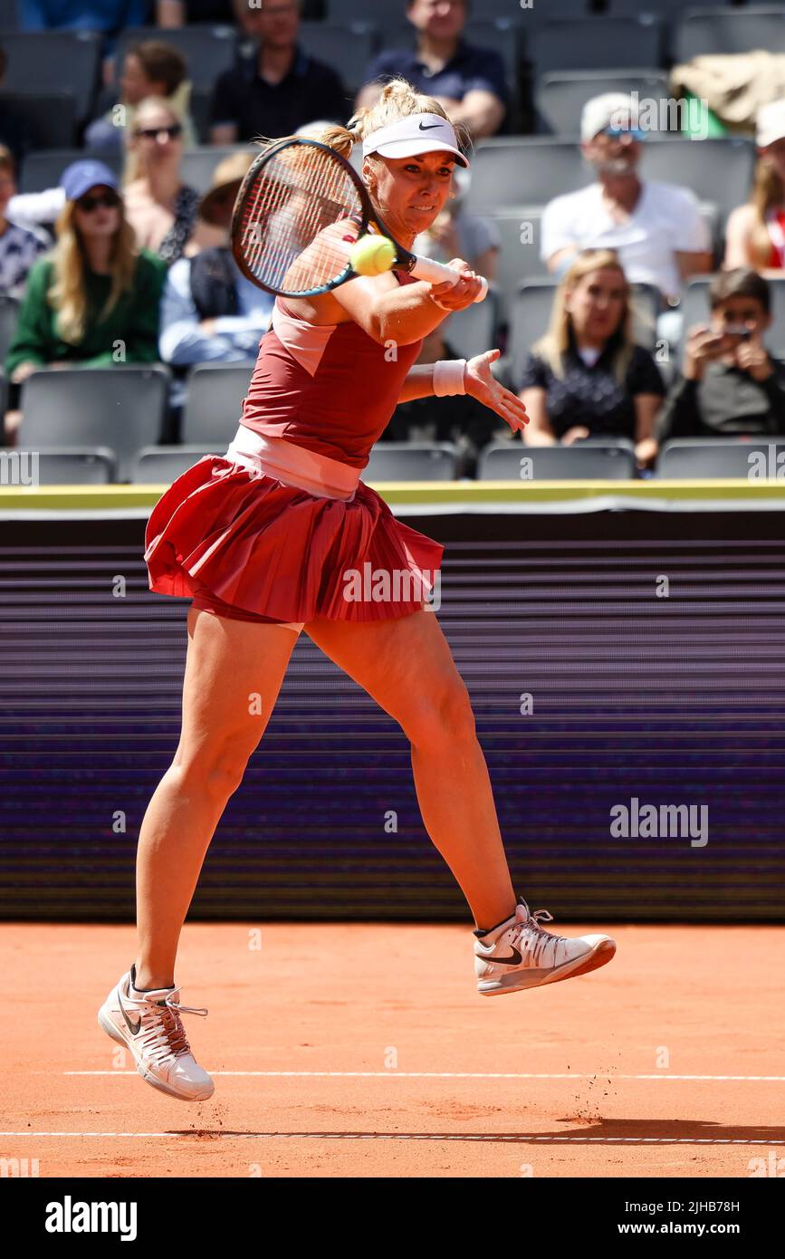 17 juillet 2022, Hambourg: Tennis: WTA Tour/ATP Tour, célibataires, femmes, qualification, 2nd ronde. Baindl (Ukraine) - Lisicki (Allemagne). Sabine Lisicki en action. Photo: Frank Molter/dpa Banque D'Images