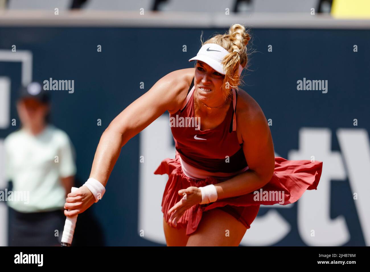 17 juillet 2022, Hambourg: Tennis: WTA Tour/ATP Tour, célibataires, femmes, qualification, 2nd ronde. Baindl (Ukraine) - Lisicki (Allemagne). Sabine Lisicki en action. Photo: Frank Molter/dpa Banque D'Images