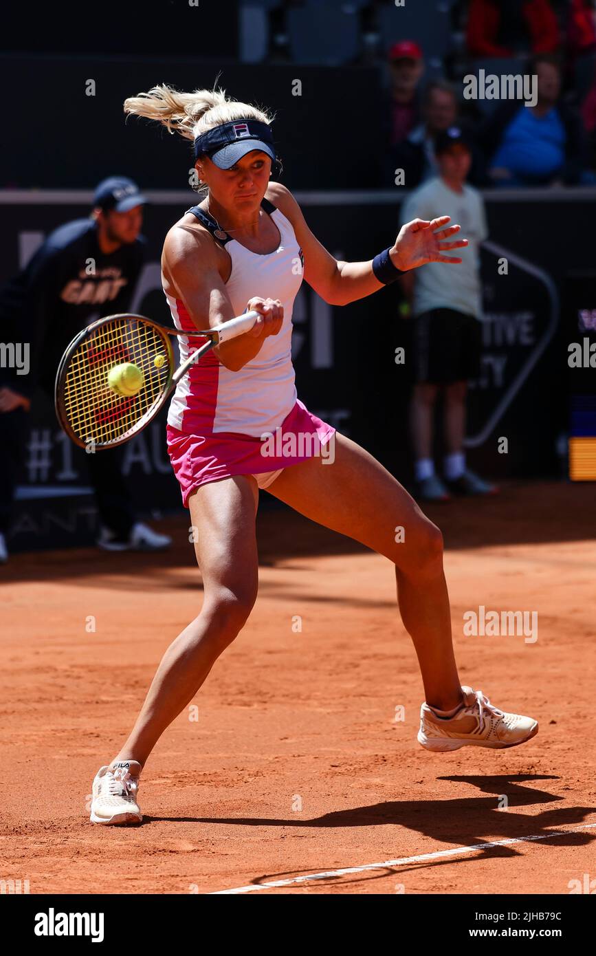 17 juillet 2022, Hambourg: Tennis: WTA Tour/ATP Tour, célibataires, femmes, qualification, 2nd ronde. Baindl (Ukraine) - Lisicki (Allemagne). Kateryna Baindl en action. Photo: Frank Molter/dpa Banque D'Images